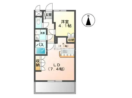 クランテ プラース(1LDK/2階)の間取り写真