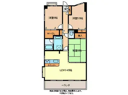 エルスト鶴賀(3LDK/4階)の間取り写真