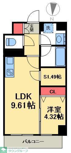 アイル プレミアム東京西新井(1SLDK/5階)の間取り写真