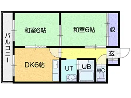 第20松井ビル(2DK/3階)の間取り写真