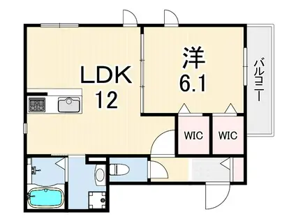 シャロームノース(1LDK/2階)の間取り写真