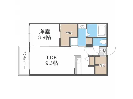 LIISA SOUEN(1LDK/3階)の間取り写真