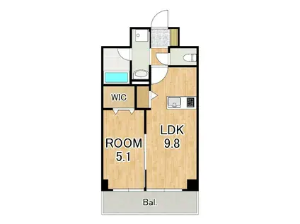 ソルトレークレジデンス(1LDK/4階)の間取り写真