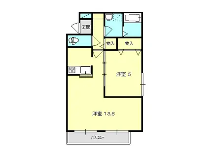 グランフォーレ(1LDK/2階)の間取り写真