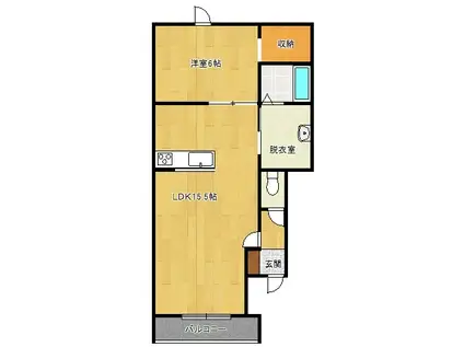 BAOBABIV(1LDK/1階)の間取り写真