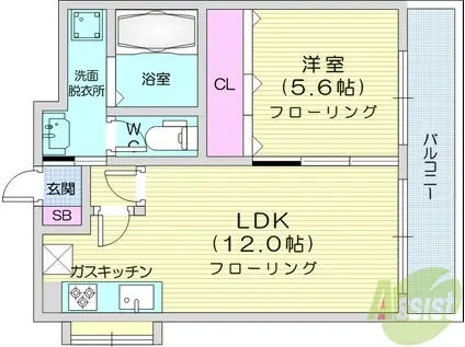 ルヴール(1LDK/2階)の間取り写真