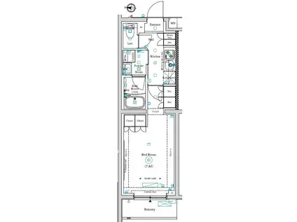 ARKMARK中村橋(1K/1階)の間取り写真