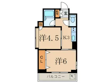 Mアルカディア(2K/3階)の間取り写真