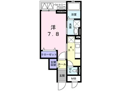 グレープハウス(1K/3階)の間取り写真