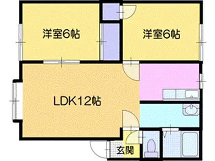 サザンクロス高砂(2LDK/3階)の間取り写真