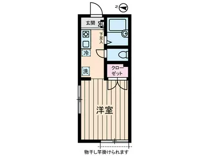 カサデオロ水岡(ワンルーム/1階)の間取り写真
