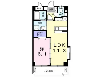 CLASSIMO(1LDK/3階)の間取り写真