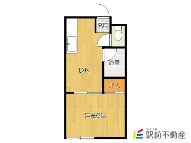 エアステ大刀洗(1DK/2階)の間取り写真