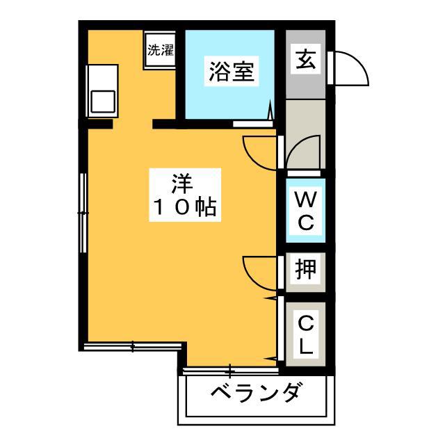 カンファーそね(ワンルーム/3階)の間取り写真