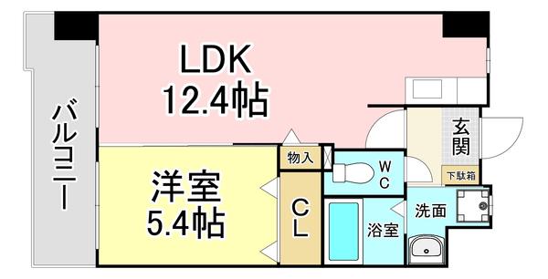 ミーナ原町(1LDK/2階)の間取り写真