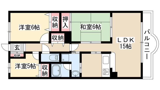 クレストヒルズ東山(3LDK/2階)の間取り写真
