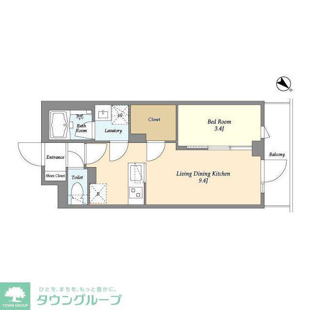 ドゥーエ曳舟2(1LDK/1階)の間取り写真