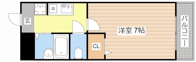 光陽ビルディング中山(1K/3階)の間取り写真