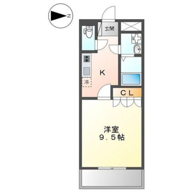 アヴニール(1K/3階)の間取り写真