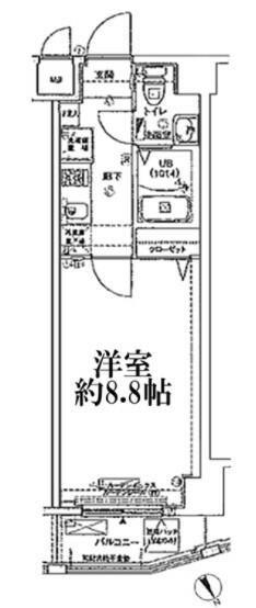 グランフォース東高円寺(1K/3階)の間取り写真