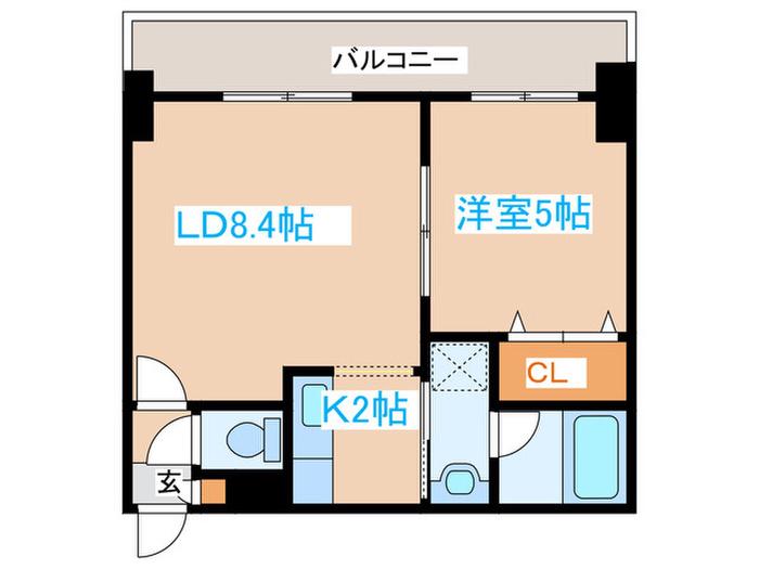 WILL DO南12条(1LDK/9階)の間取り写真