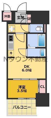 プレサンス上前津エレスタ(1DK/3階)の間取り写真
