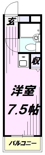 アーガスヒルズ63(ワンルーム/4階)の間取り写真