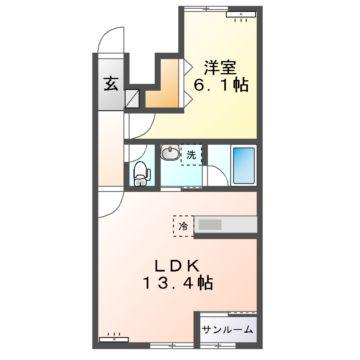  ネクストステージ(1LDK/1階)の間取り写真