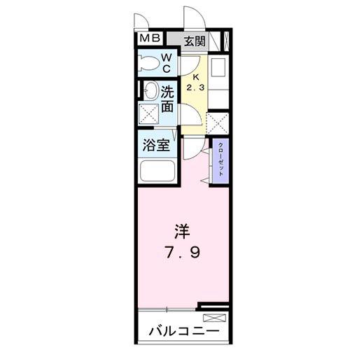 グリーゼア(1K/3階)の間取り写真
