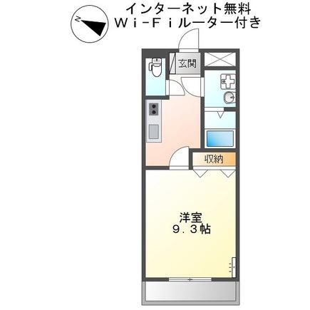 レインボーヒルズ(1K/2階)の間取り写真