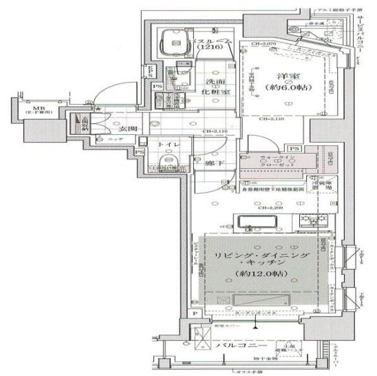 アトラス麻布十番(1LDK/10階)の間取り写真