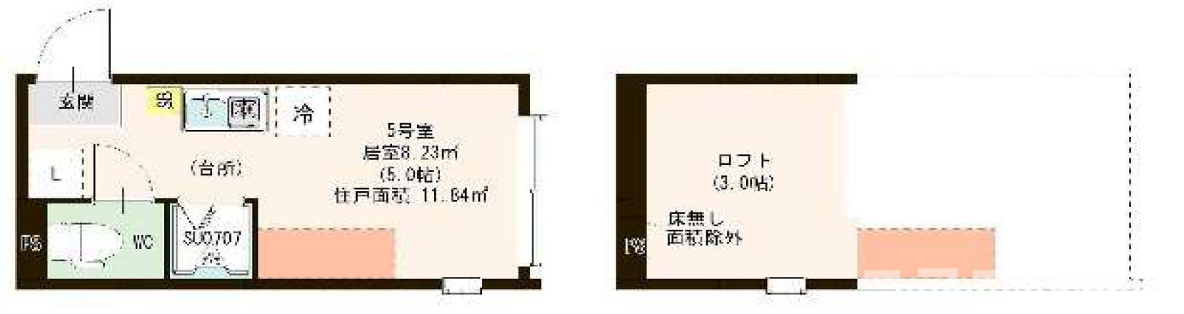 SFIDA K(ワンルーム/1階)の間取り写真