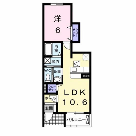 アトリューム A(1LDK/1階)の間取り写真