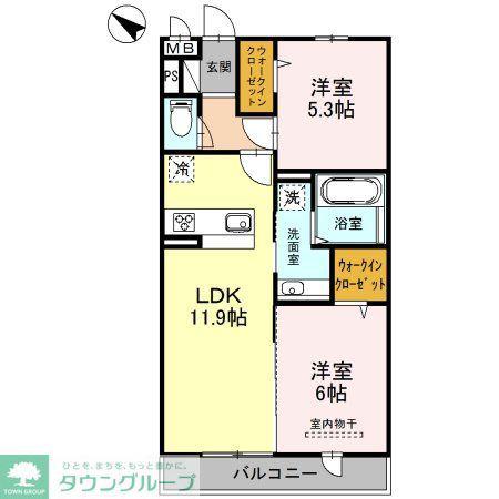 CRESCENTE経堂 壱番館(2LDK/3階)の間取り写真