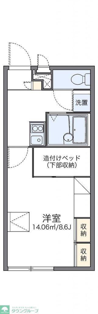 レオパレス第6ひかりハイツ(1K/2階)の間取り写真