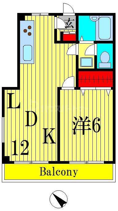 藤美マンション(1LDK/3階)の間取り写真