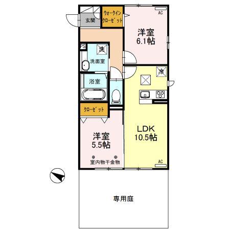 メゾン アイリス(2LDK/1階)の間取り写真