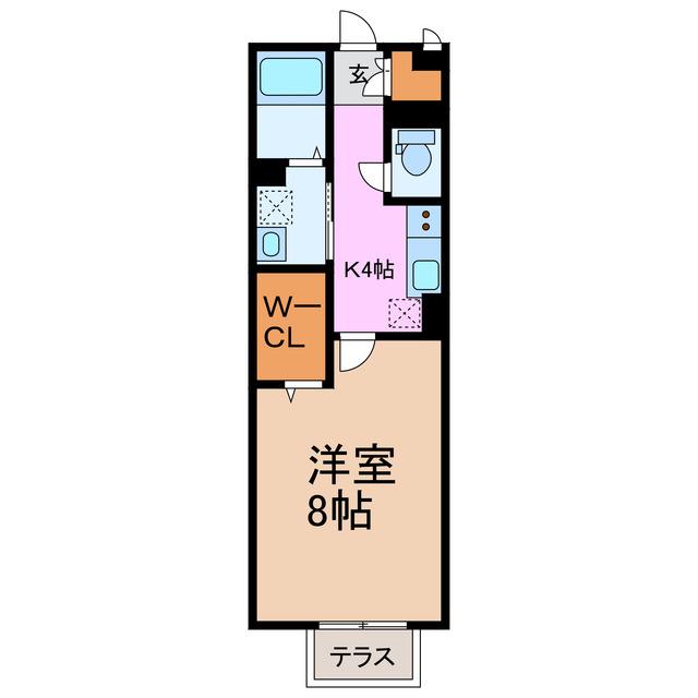 カサベルテ黒沢台(1K/2階)の間取り写真