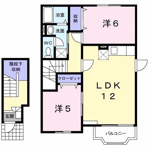 セイ・フィオーレ(2LDK/2階)の間取り写真