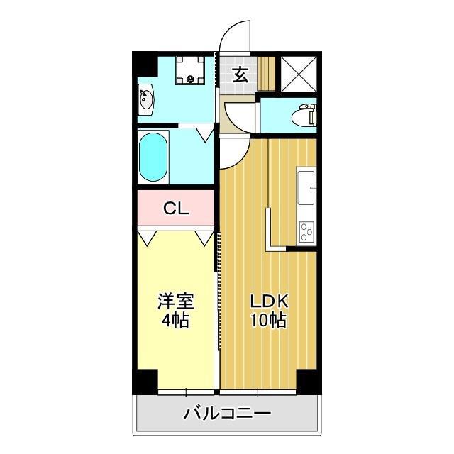 スカイヒルズ大手町(1LDK/5階)の間取り写真