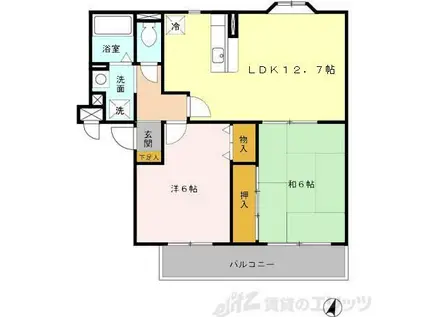 アランヴェール(2LDK/2階)の間取り写真