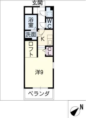 ルネスY.Y(ワンルーム/3階)の間取り写真