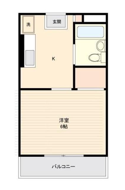 コーポカネイ第2(1K/1階)の間取り写真