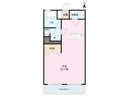 ハイツ呉竹(ワンルーム/2階)の間取り写真