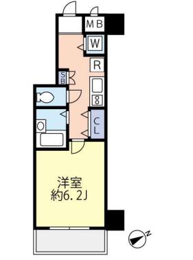 グランヴァン東中野III(1K/3階)の間取り写真