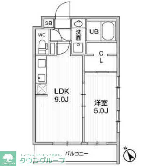 ALIVIS本八幡(1LDK/5階)の間取り写真
