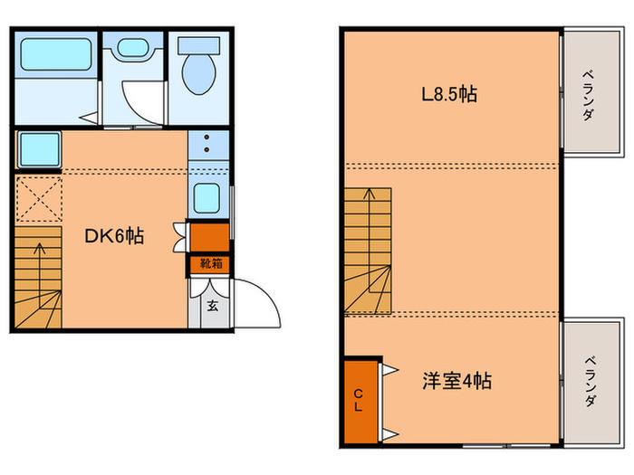 ポーラスター10TH名駅(1LDK/2階)の間取り写真
