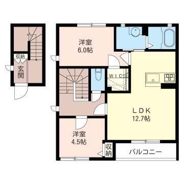 アンビシアD(2LDK/2階)の間取り写真