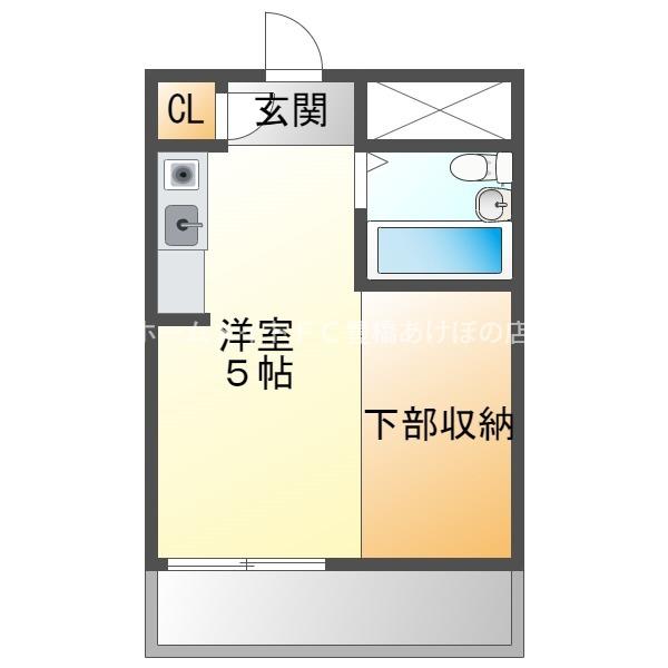 ハイツ多米I番館(ワンルーム/2階)の間取り写真