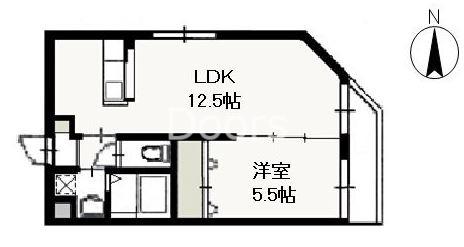 ヴィクトワール大供(1LDK/1階)の間取り写真